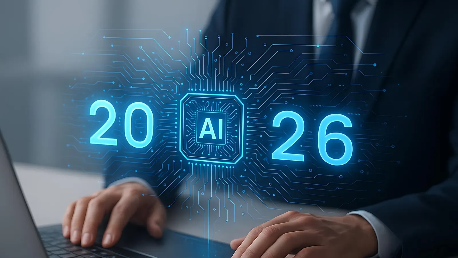 IT And AI in 2026 Conceptual Visualization